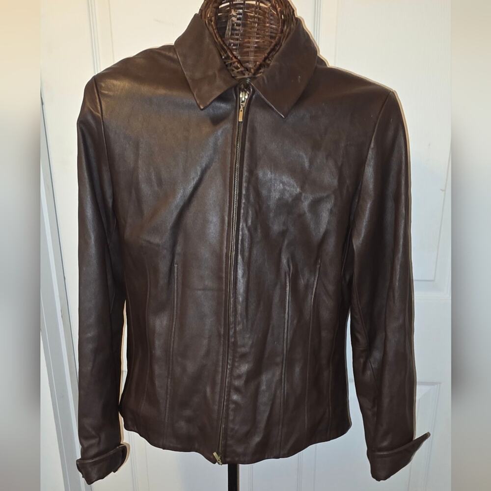 Coldwater Creek Dark Brown Leather Jacket